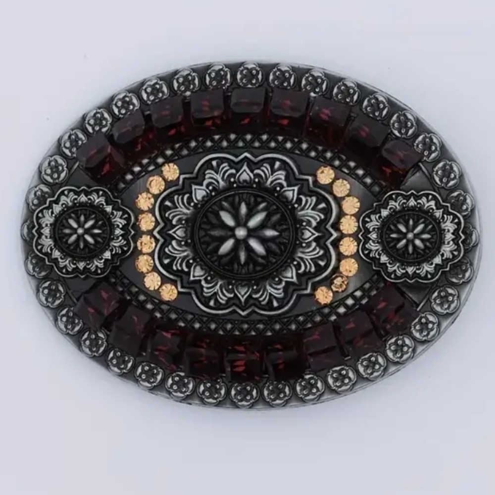 New women's country cowgirl western beaded belt buckle